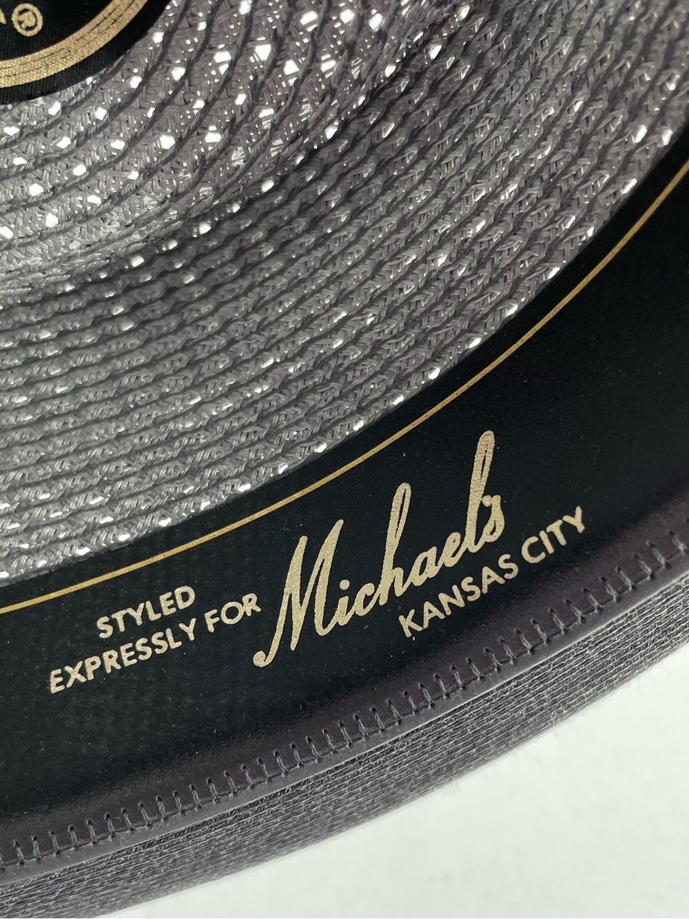 Stetson Andiamo Model Men’s Black Gray Banded Straw 6 7/8 Made USA Fedora Hat - Picture 6 of 10